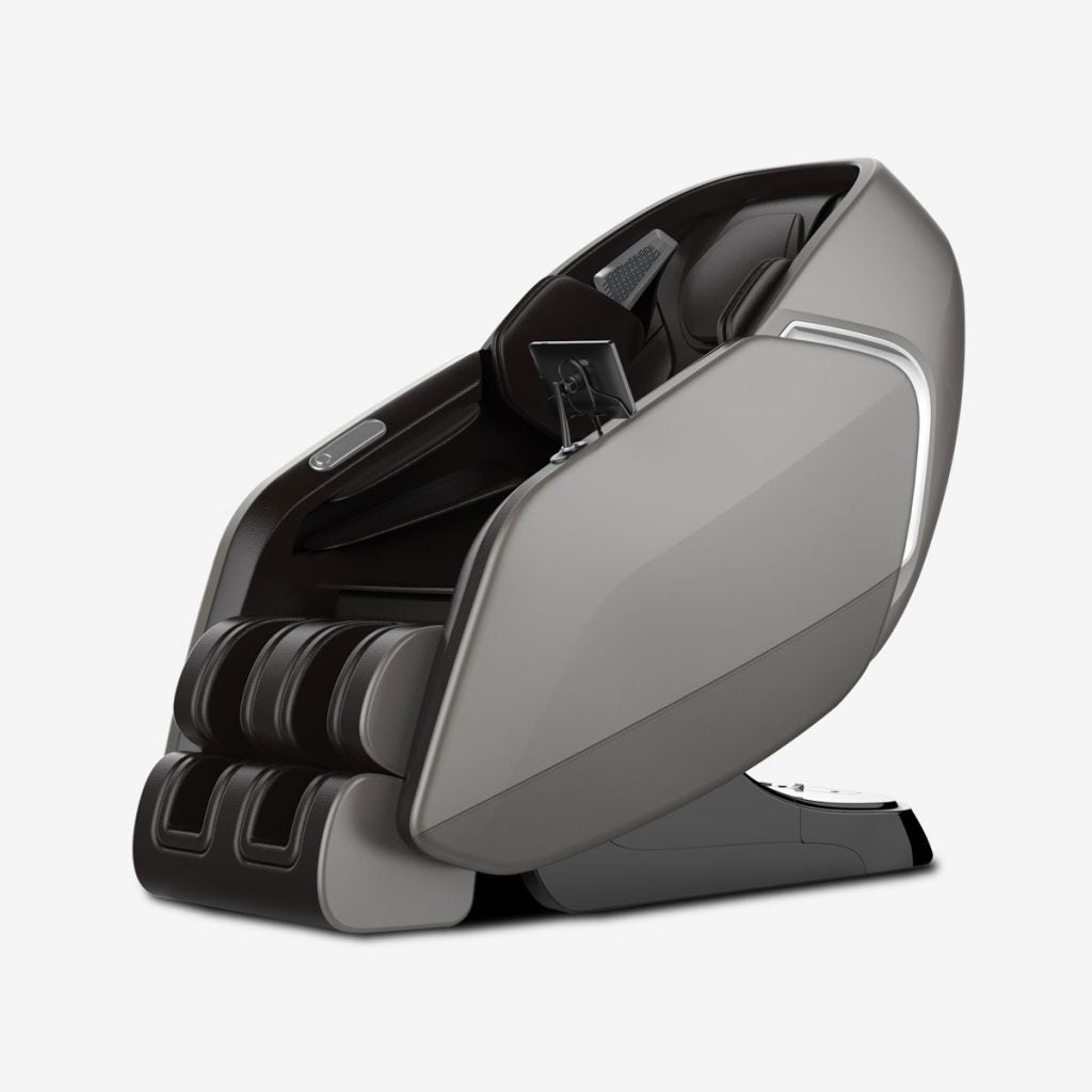 Dios - 7300 - 7D Dual Core Massage Chair in gray with ergonomic design and advanced air roller massage features.